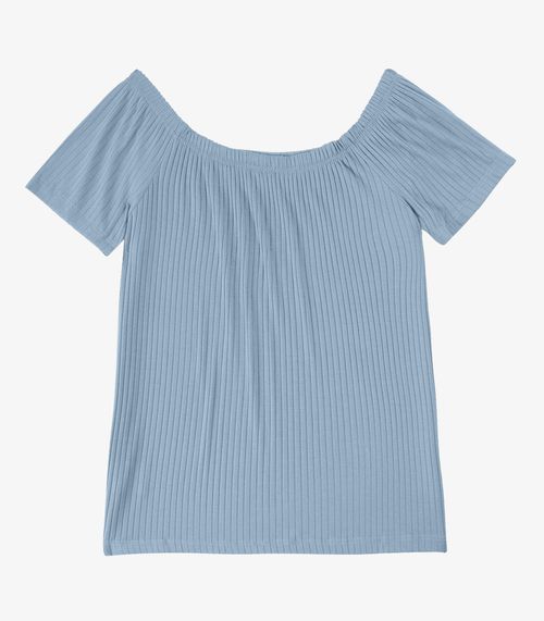 Blusa Feminina Canelada Infinita Cor Azul