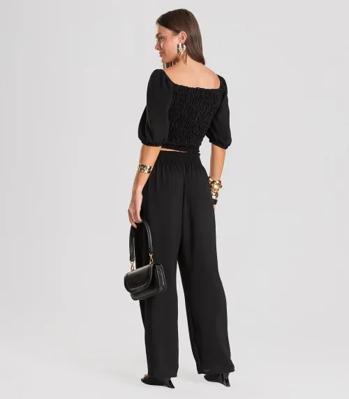 Calça Feminina Pantalona Dianna Preto