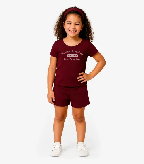 Conjunto Menina Infantil Blusa e Shorts Select Vermelho
