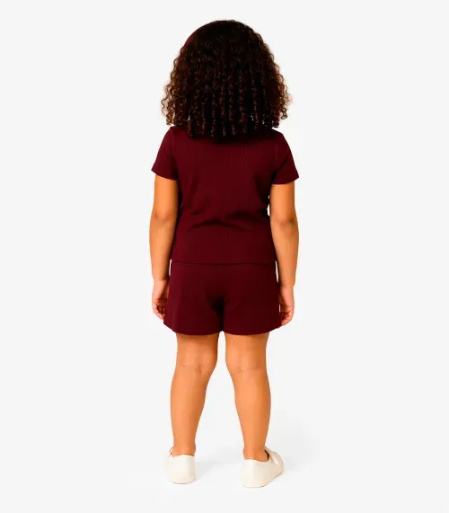Conjunto Menina Infantil Blusa e Shorts Select Vermelho