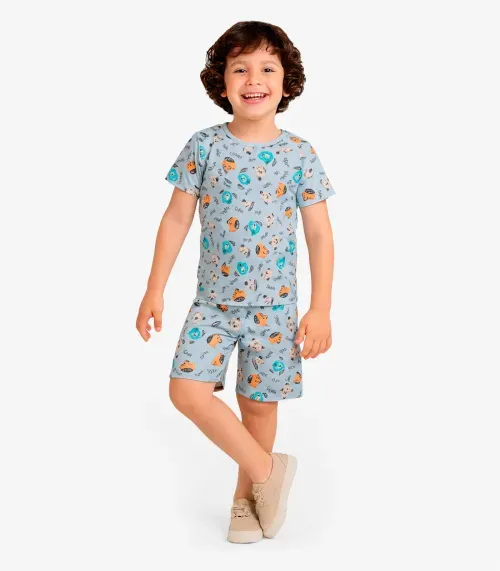 Pijama Infantil Menino Estampado Select Verde