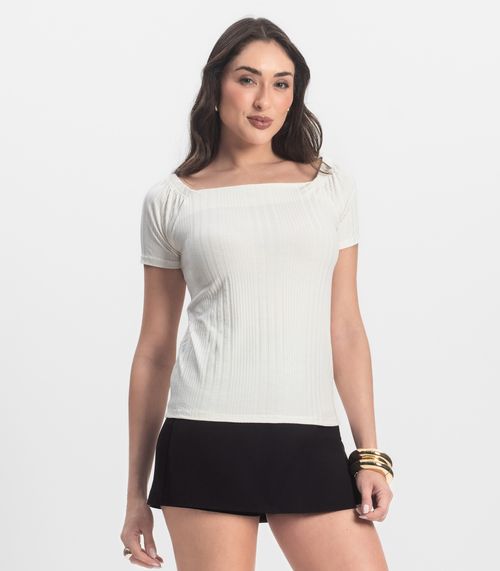 Blusa Feminina Canelada Infinita Cor Bege