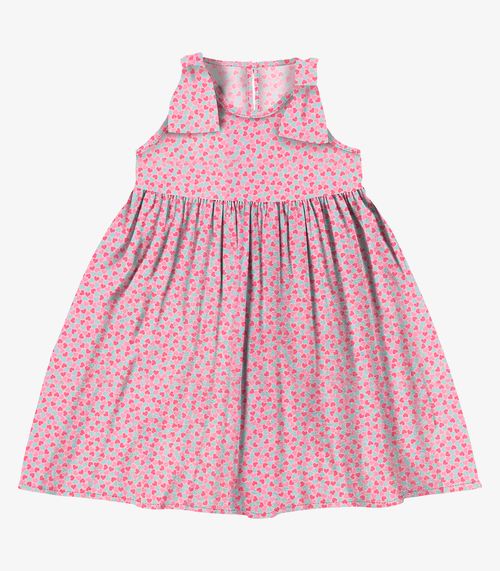 Vestido em Popeline Rovi Kids Rosa