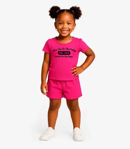 Conjunto Menina Infantil Blusa e Shorts Select Rosa