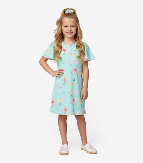 Vestido Infantil Feminino Estampado Select Azul
