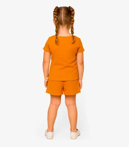 Conjunto Menina Infantil Blusa e Shorts Select Amarelo