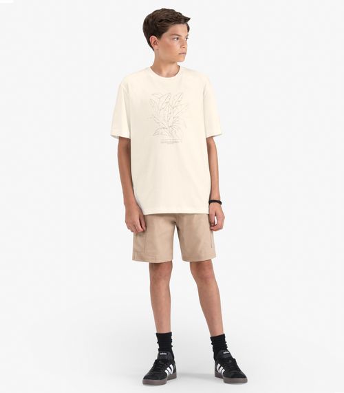 Camiseta Juvenil Masculina em Meia Malha Minty Bege