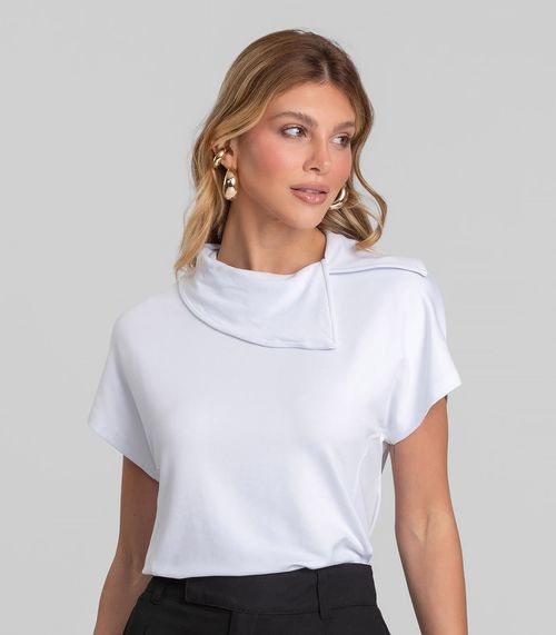 Blusa Feminina Com Gola Diferenciada Dianna Branco