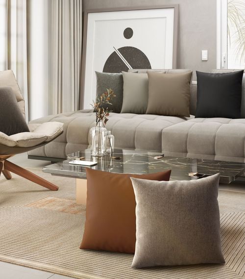 Capa De Almofada Couro Eco Adomes Cinza