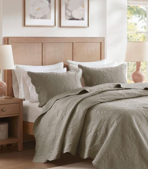 Jogo De Colcha Casal Milão 150 Fios Corttex Bege