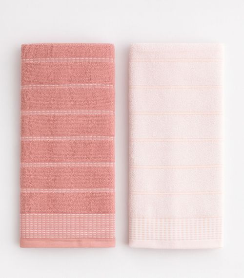 Kit Pano De Copa Cozinha Atlantica Rosa