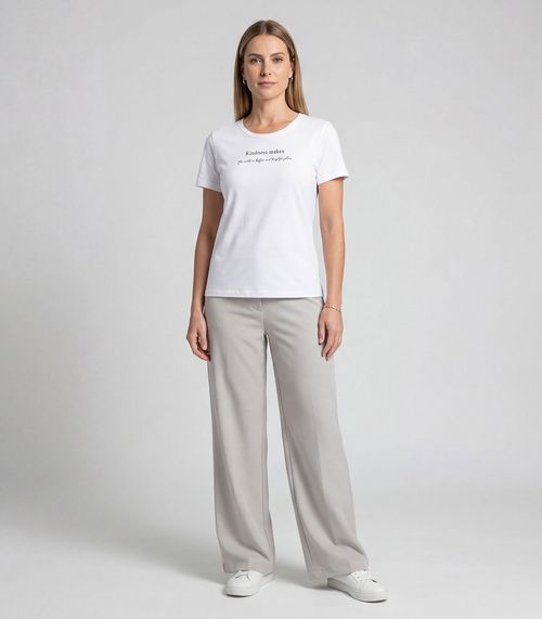 Blusa Feminina Manga Curta Infinita Cor Branco