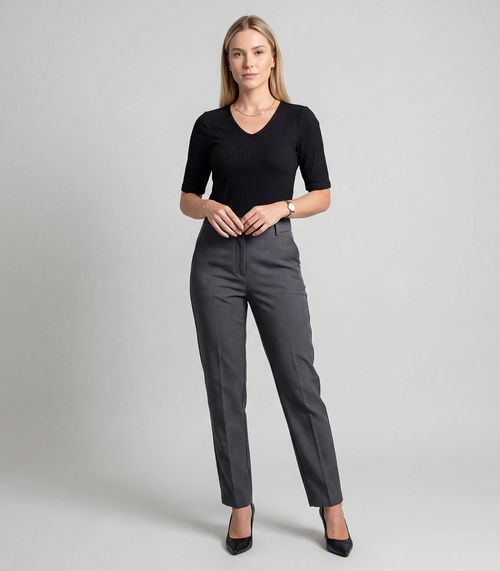 Blusa Feminina Ribana Canelada Infinita Cor Preto