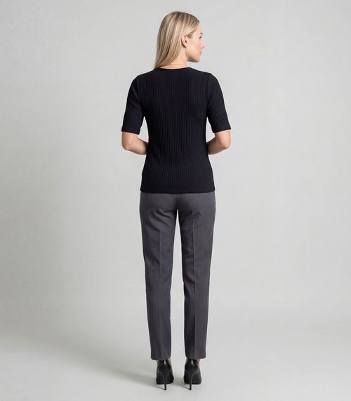 Blusa Feminina Ribana Canelada Infinita Cor Preto