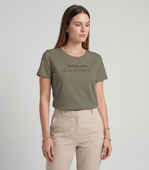 Blusa Feminina Manga Curta Infinita Cor Verde