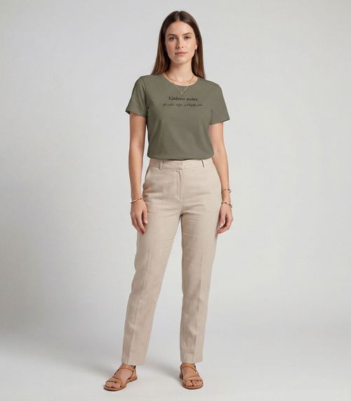 Blusa Feminina Manga Curta Infinita Cor Verde