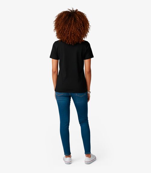 Blusa Feminina Manga Curta Infinita Cor Preto