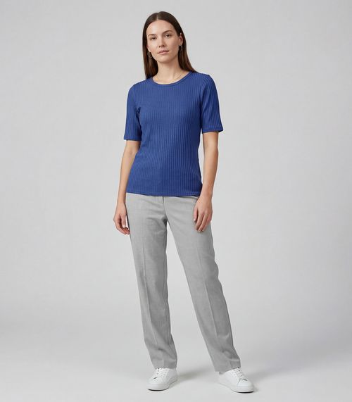 Blusa Feminina Ribana Canelada Infinita Cor Azul