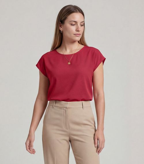 Blusa Feminina em Malha Infinita Cor Vermelho