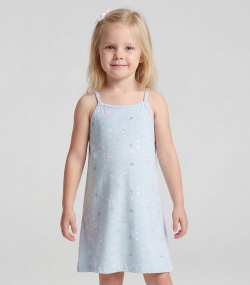 Vestido Infantil em Cotton Leve Rotativo Select Azul