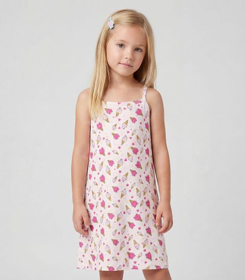 Vestido Infantil em Cotton Leve Rotativo Select Rosa
