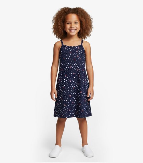 Vestido Infantil em Cotton Leve Rotativo Select Azul