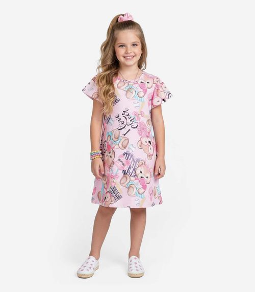 Vestido Infantil Feminino Estampado Select Rosa