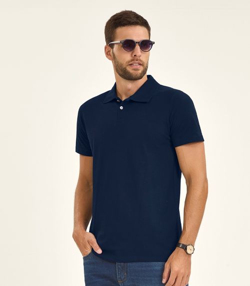 Polo Básica Masculina Diametro Azul