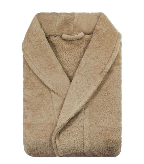 Roupão Masculino Microfibra Manga Longa Camesa Bege