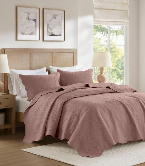 Jogo De Colcha Solteiro Milão 150 Fios Corttex Rosa