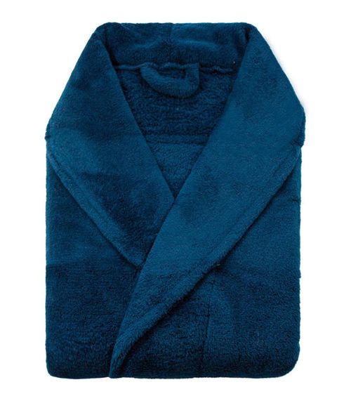 Roupão Masculino Microfibra Manga Longa Camesa Azul