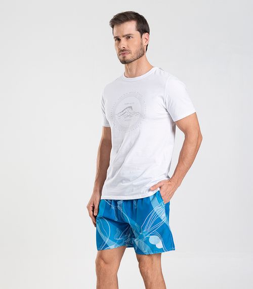 Bermuda Masculina De Microfibra Long Bong Azul