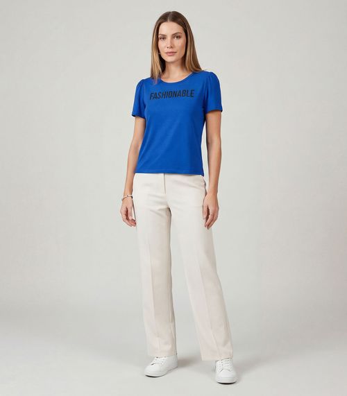 Blusa Feminina Em Visco Tricot Infinita Cor Azul