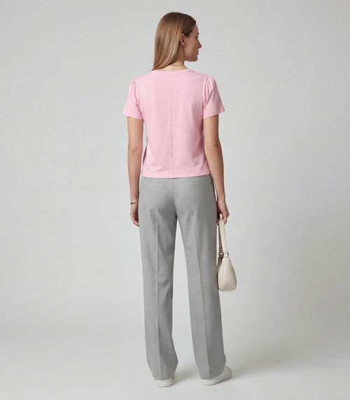 Blusa Feminina Em Visco Tricot Infinita Cor Rosa