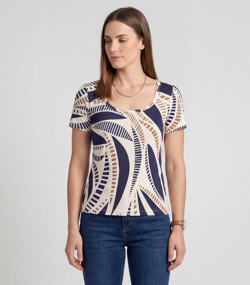 Blusa Feminina em Malha Visco Infinita Cor Azul