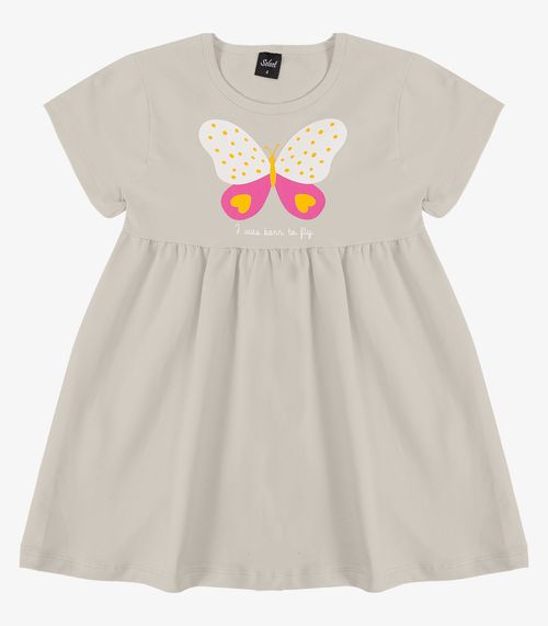Vestido Infantil em Molecotton Select Bege