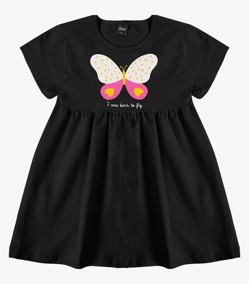Vestido Infantil em Molecotton Select Preto