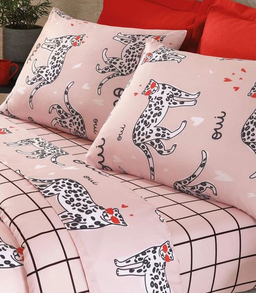 Jogo Capa de Edredom Solteiro 2 Peças Lar e Lazer Rosa