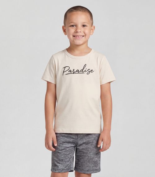 Conjunto Infantil Menino Camiseta E Bermuda Select Bege