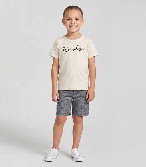 Conjunto Infantil Menino Camiseta E Bermuda Select Bege