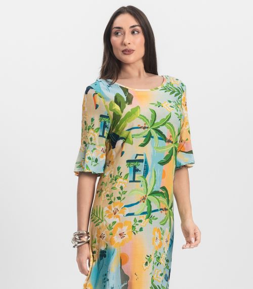 Vestido Feminino Estampado Infinita Cor Rosa