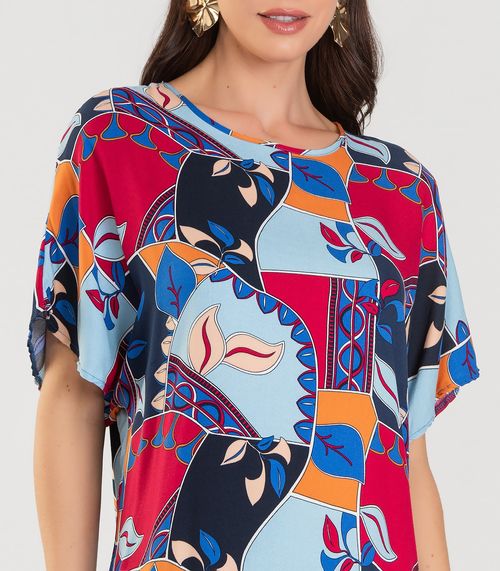 Vestido Feminino Estampado Infinita Cor Azul