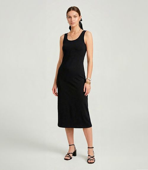 Vestido Feminino Midi Infinita Cor Preto