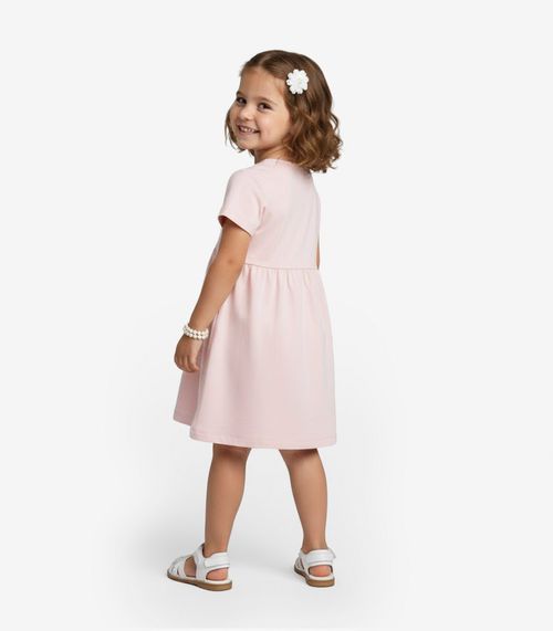 Vestido Infantil em Molecotton Select Rosa
