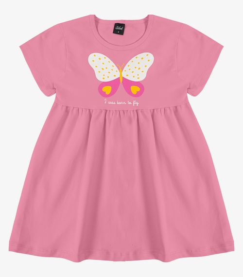 Vestido Infantil em Molecotton Select Rosa