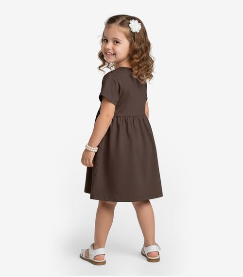 Vestido Infantil em Molecotton Select Marrom