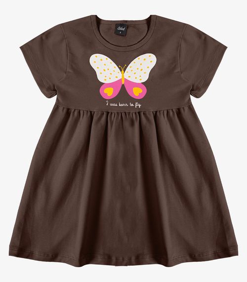 Vestido Infantil em Molecotton Select Marrom