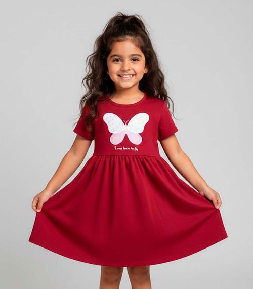 Vestido Infantil em Molecotton Select Vermelho