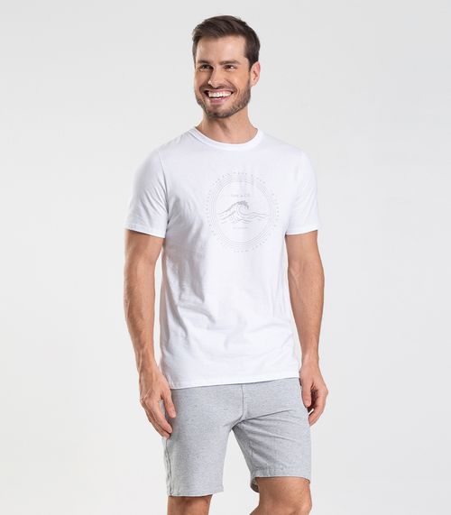 Bermuda Masculina Sarja Elástico E Bolsos Shift Cinza