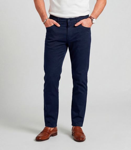 Calça Masculina Em Sarja Com Bolsos Sea Surf Azul